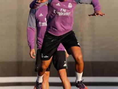 Casemiro no treino de terça-feira.