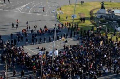 Manifestación junto a la feria el miércoles.