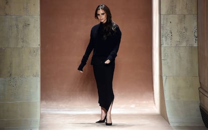 Victoria Beckham, tras un desfile de su marca en febrero de 2015.