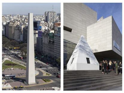 O obelisco de Buenos Aires amanheceu neste domingo sem a sua típica cúpula piramidal.