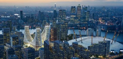 Peninsula Place, en el nuevo barrio en la península de Greenwich de Londres.