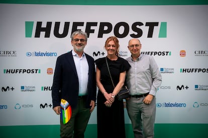 Desde la izquierda, Jaume Serra, director general de Radio y Negocio Audiovisual del grupo Prisa; Pilar Gil, consejera delegada de Prisa Media, y Fran Llorente, director Editorial y de Contenidos de Radio y Negocio Audiovisual del grupo Prisa.