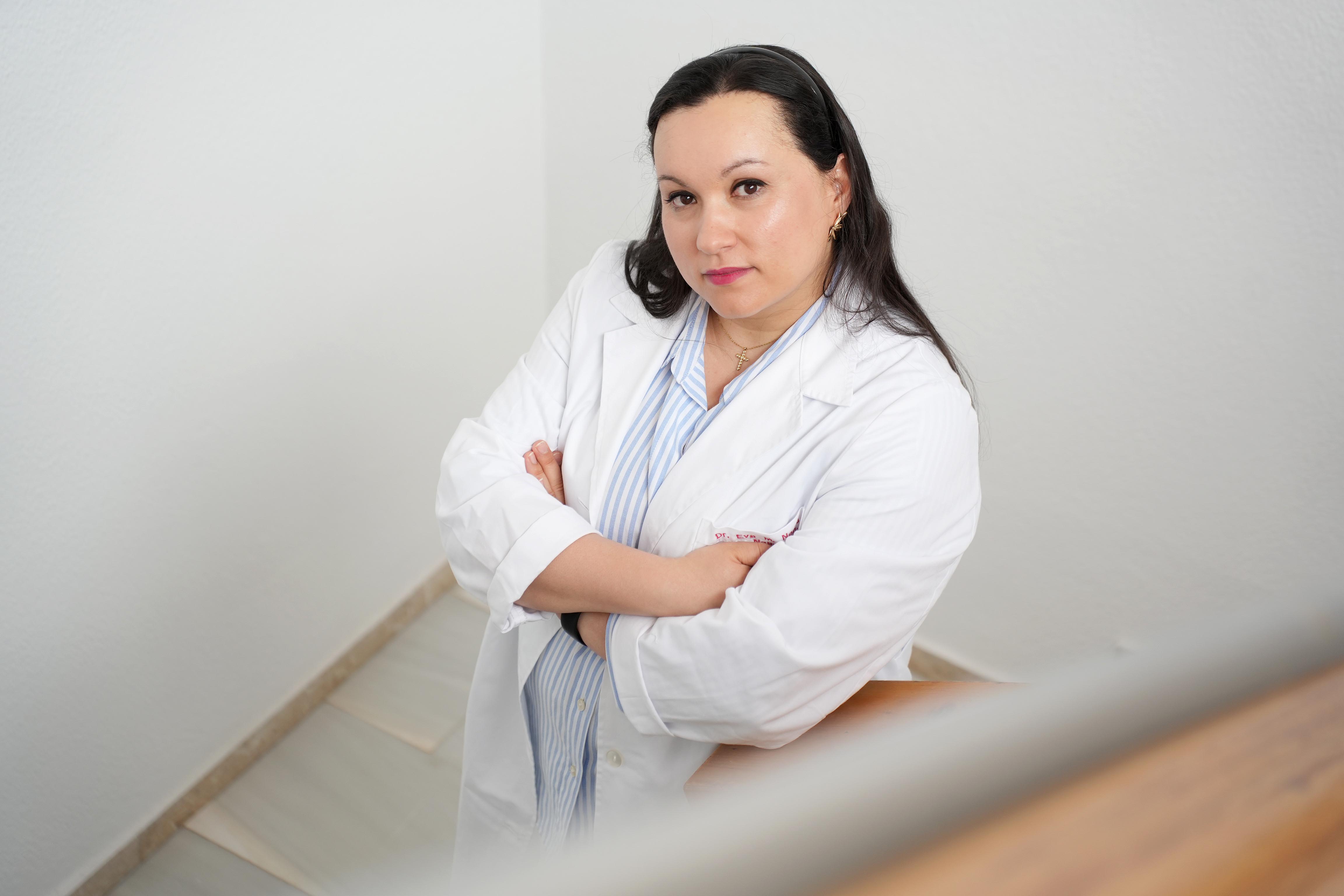 Eva María Negro, en el hospital Reina Sofia de Córdoba, este miércoles.