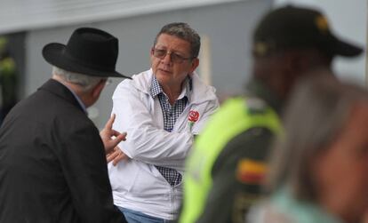 Pablo Catatumbo, senador del partido Farc, asiste a una rueda de prensa de los miembros del Consejo de Seguridad de la ONU este sábado en Popayán.