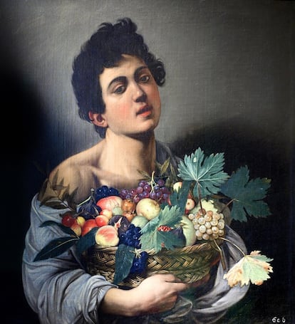 Caravaggio, 'Menino com cesta de frutas' (1593). Está na Galeria Borghese (Roma, Itália).