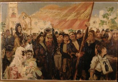 Óleo anónimo de la celebración de la Constitución de 1812.