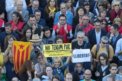 Manifestants a la protesta de Barcelona contra la sentència del 'procés'.