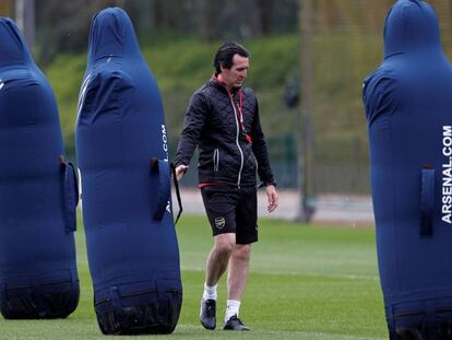 Emery este miércoles durante el entrenamiento del Arsenal.