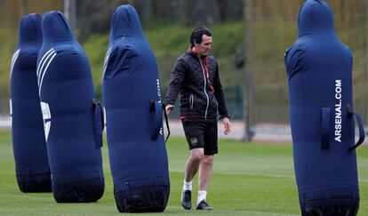 Emery este miércoles durante el entrenamiento del Arsenal.