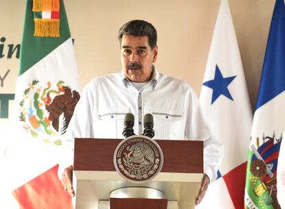 Nicolás Maduro, este domingo en la cumbre migratoria celebrada en México.