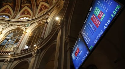 Monitor a la Borsa de Madrid. EFE/Arxiu