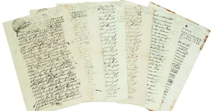 Seis manuscritos del siglo XVIII sobre la venta de esclavas en México.