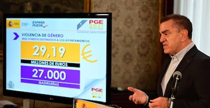 El delegado del Gobierno en Madrid, José Manuel Franco, durante la presentación este sábado del Proyecto de Presupuestos Generales del Estado 2021 para la Comunidad madrileña. 