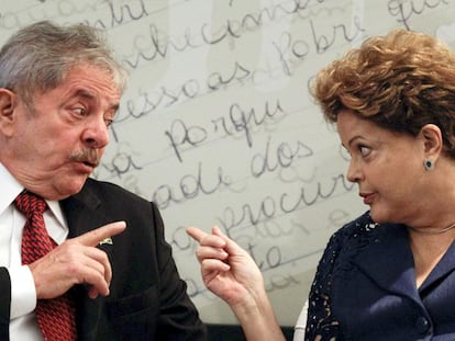 La presidenta brasileña, Dilma Rousseff, y el expresidente Lula da Silva.