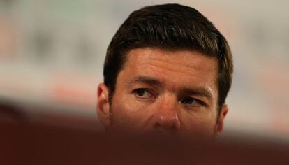 Xabi Alonso, durante la rueda de prensa. 