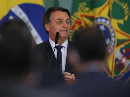 El presidente de Brasil, Jair Bolsonaro, da un discurso el pasado 9 de octubre.
