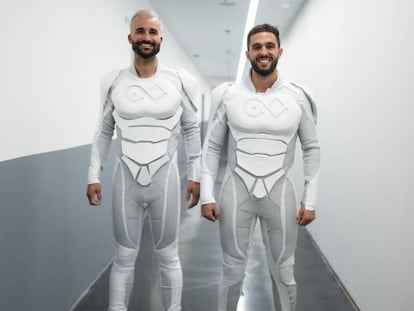 Los cofundadores de Imascono, Peter Lozano y Héctor Paz, caracterizados para el evento de su décimo aniversario (2021). 