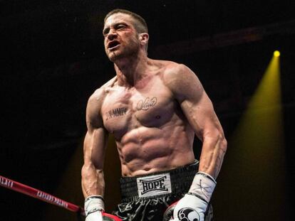 La sorprendente transformación física de Jake Gyllenhaal en 'Southpaw'. Sí, aunque no lo parezca, es el mismo actor de 'Brokeback mountain' y 'Nightcrawler'.