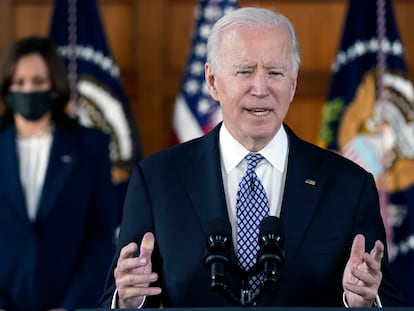 El presidente de Estados Unidos y la vicepresidenta, Joe Biden y Kamala Harris, en Atlanta (Georgia).