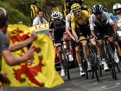 Bernal, el miércoles por delante de Thomas, Froome y Dumoulin.