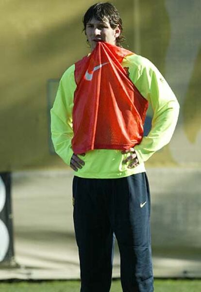 Messi, durante un entrenamiento.