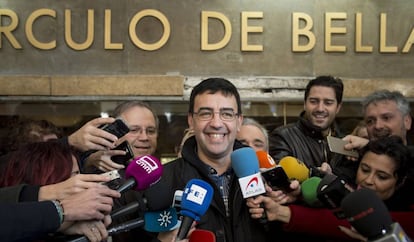 El portavoz de la gestora del PSOE, Mario Jiménez, el domingo en Madrid.