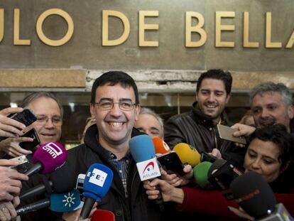 El portavoz de la gestora del PSOE, Mario Jim&eacute;nez, el domingo en Madrid. 