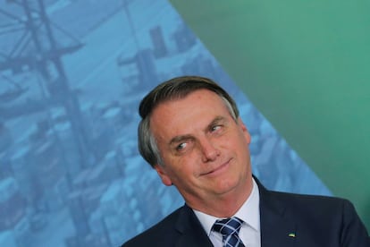 Presidente Jair Bolsonaro durante cerimônia no Palácio do Planalto.