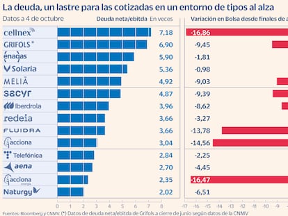 Cellnex y las renovables concentran el castigo del mercado por el exceso de deuda