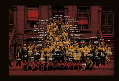 'A great day in Harlem', la más celebrada foto coral en la historia del jazz en la que se reunió a 57 músicos.
