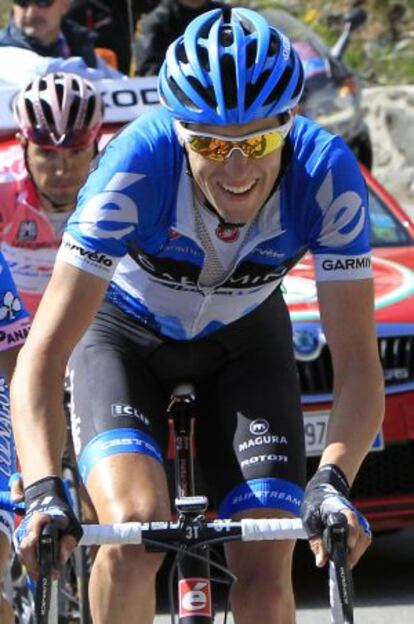 Hesjedal durante la 17&ordf; etapa del Giro de Italia. 