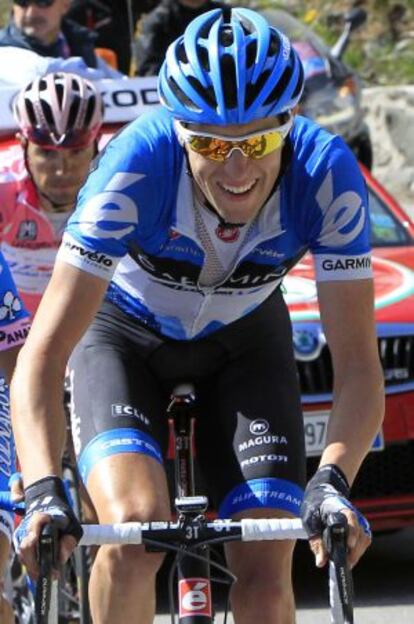 Hesjedal durante la 17ª etapa del Giro de Italia.