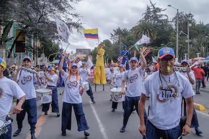 La batucadas se unieron al paro nacional a favor de la consulta popular de Petro