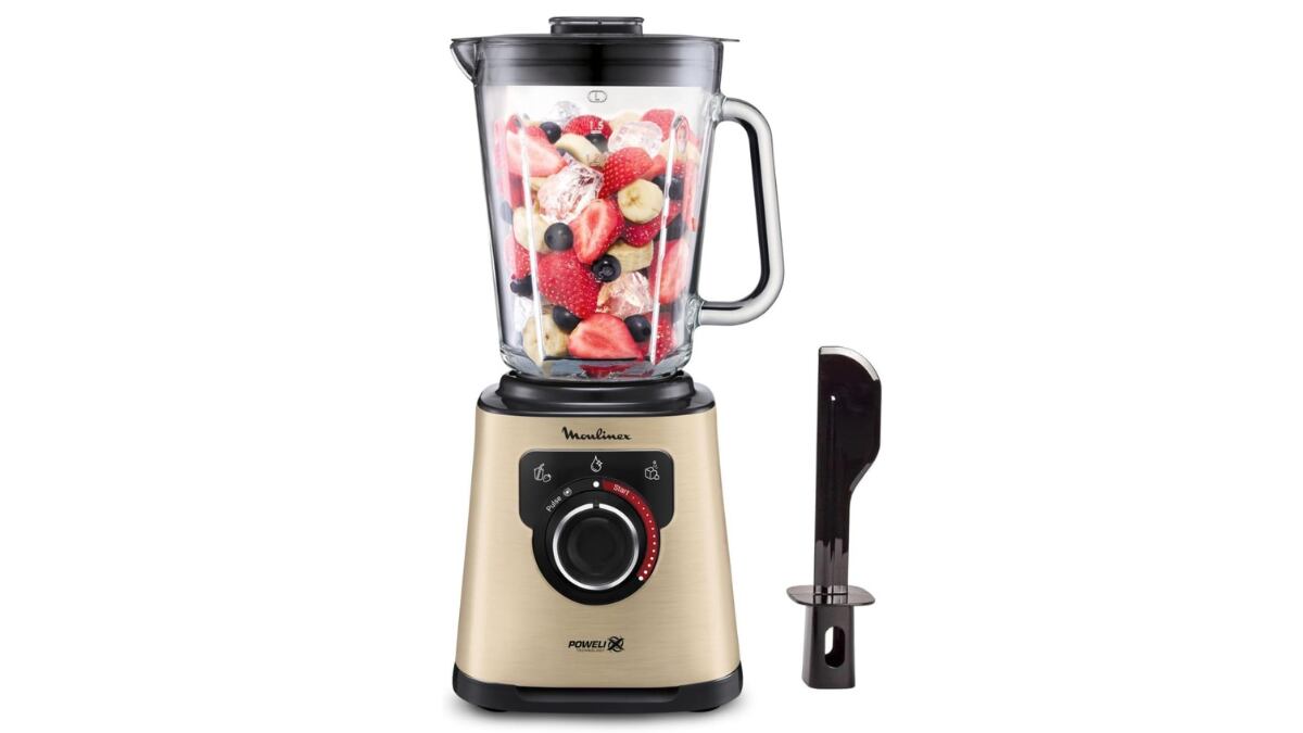 Batidora de vaso Moulinex Perfect Mix con 1.200 vatios de potencia.