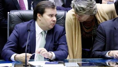 O presidente da Câmara, Rodrigo Maia. 