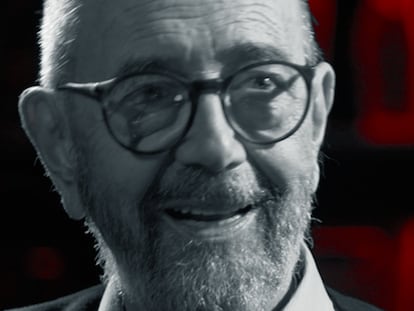 Miguel Rellán durante su conversación con Fernando Navarro en el videopodcast 'Tercer acto'.