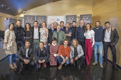 El reparto de 'El final del camino' en la presentación en Madrid.