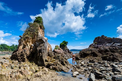 Las formaciones rocosas de Os Castelos, entre las playas de Seiramar y Covas de Viveiro, en Lugo.