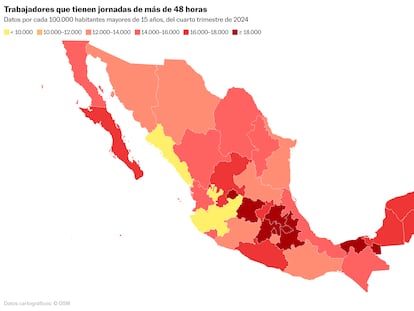 Uno de cada cuatro mexicanos trabaja más de 48 horas a la semana: las jornadas laborales, en cinco gráficos