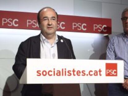 Miquel Iceta en la sede del PSC