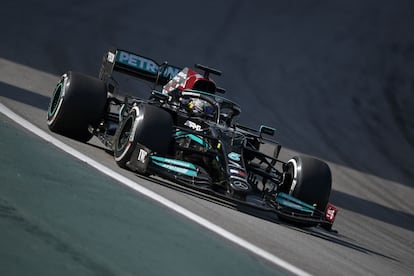 Lewis Hamilton, durante el Gran Premio de Brasil.