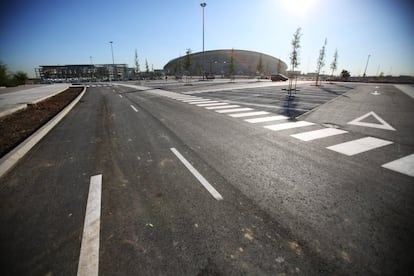 Estado de las obras del estadio Wanda Metropolitano, el 11 de septiembre de 2017.