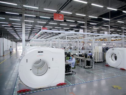 Taller de uso de escáneres de TAC de Siemens Healthineers en Shanghái (China), en febrero de 2020.