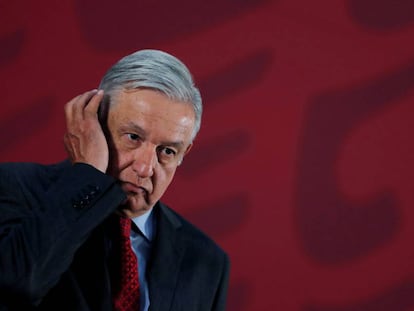 López Obrador durante una conferencia de prensa la semana pasada