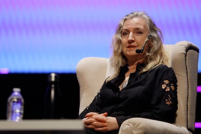 La ensayista Rebecca Solnit, en el festival Hay de Queretaro, México, en septiembre de 2024.