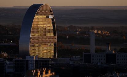 La fachada de la sede corporativa del BBVA, en una imagen de archivo.