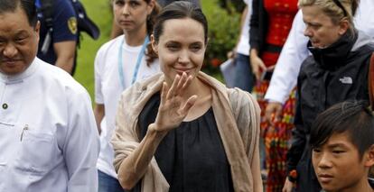 Angelina Jolie Pitt, en Birmania en julio pasado