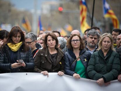 Elisenda Paluzie, en la manifestación de este domingo.