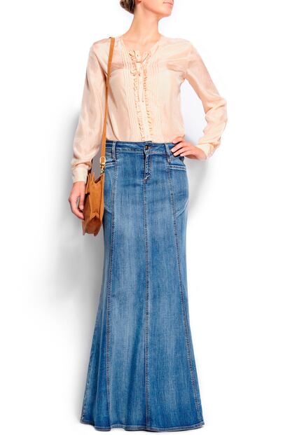 Falda denim, de Mango (59,95 euros)