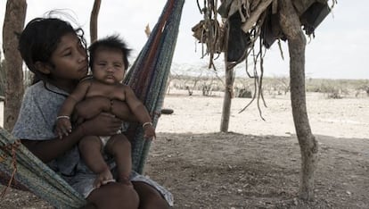 María Clara es uno de los primeros bebés wayúu nacido desde el retorno a Bahía Portete.